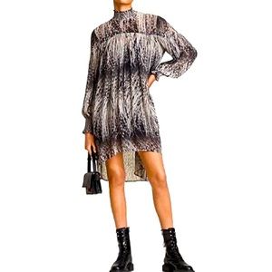 New with tags All Saints pembury graphic print belted dress